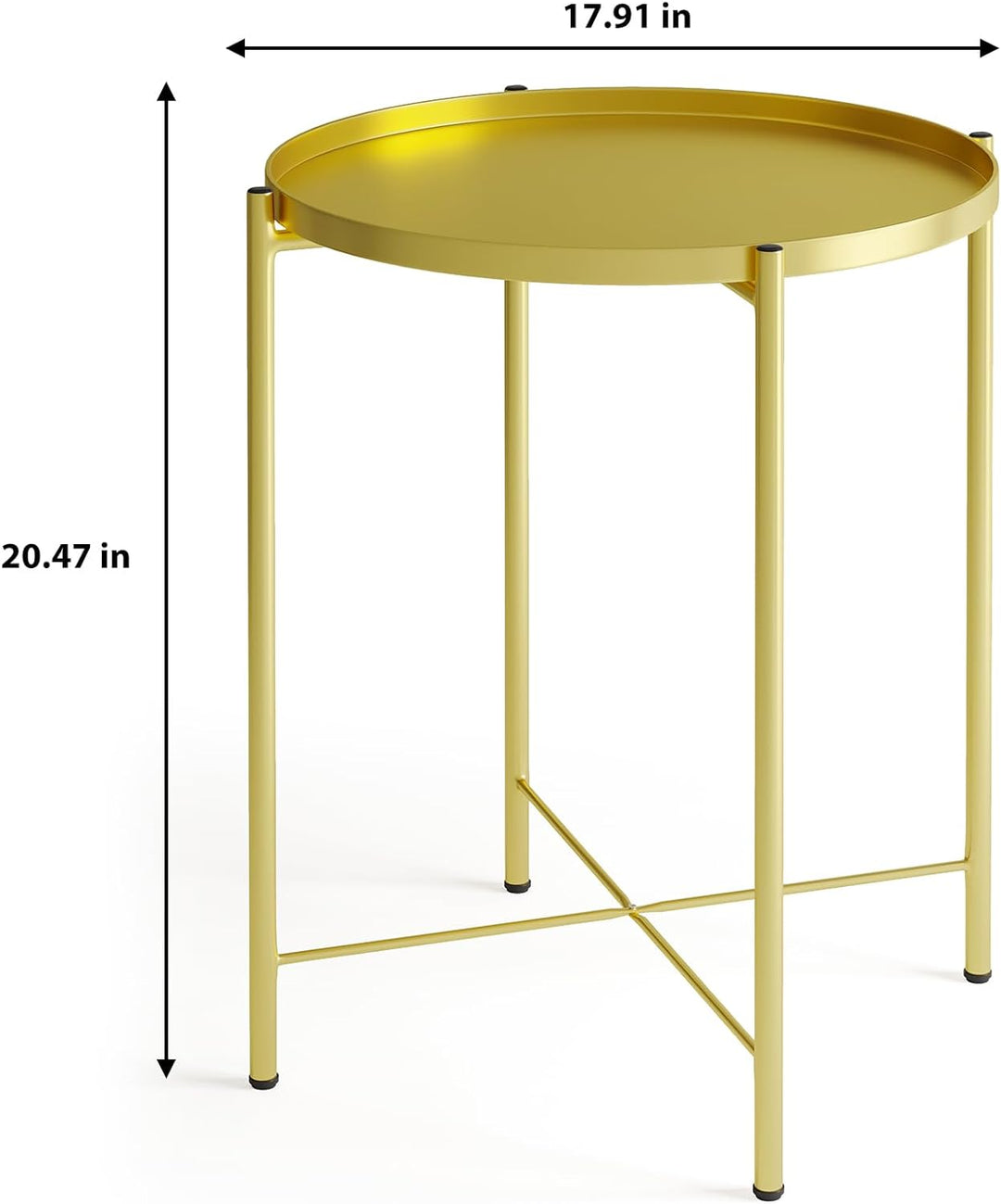 Metal Side Table, Gold End Table for Small Spaces