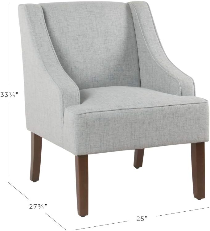 Velvet Swoop Arm Living-Room-Chairs, Light Grey