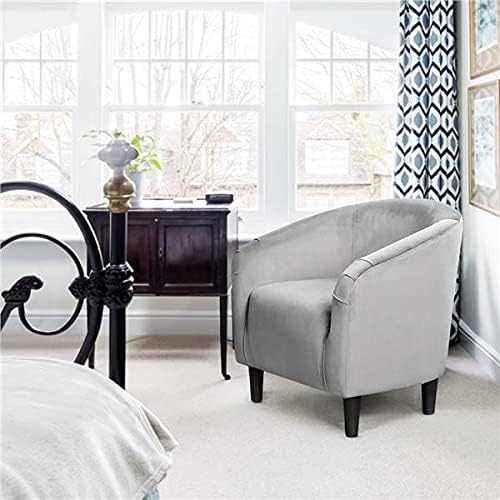 Velvet Accent Chairs Set of 2, Light Gray