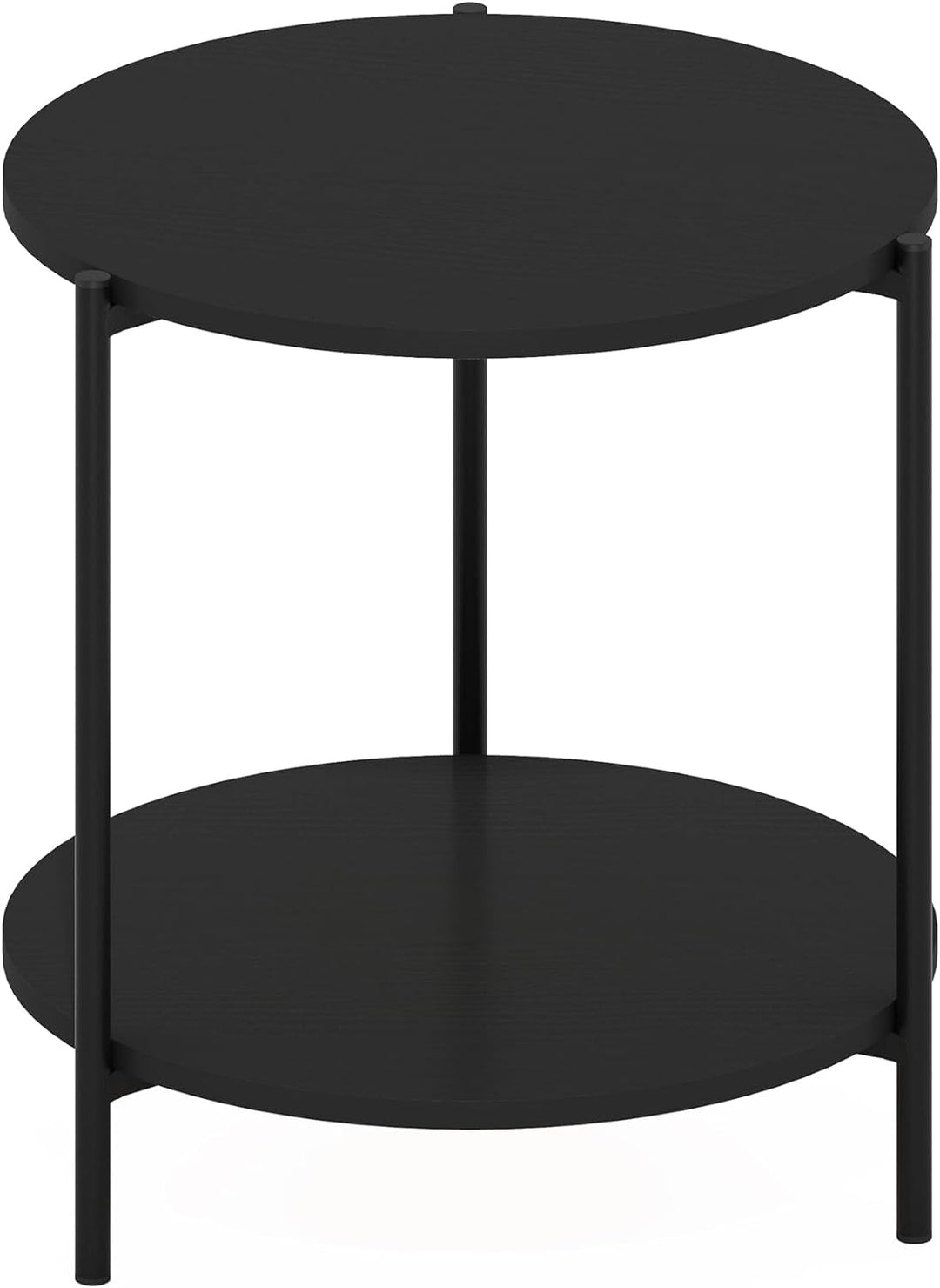 Furinno Besi 2-Tier Modern Round Side End Table, Americano