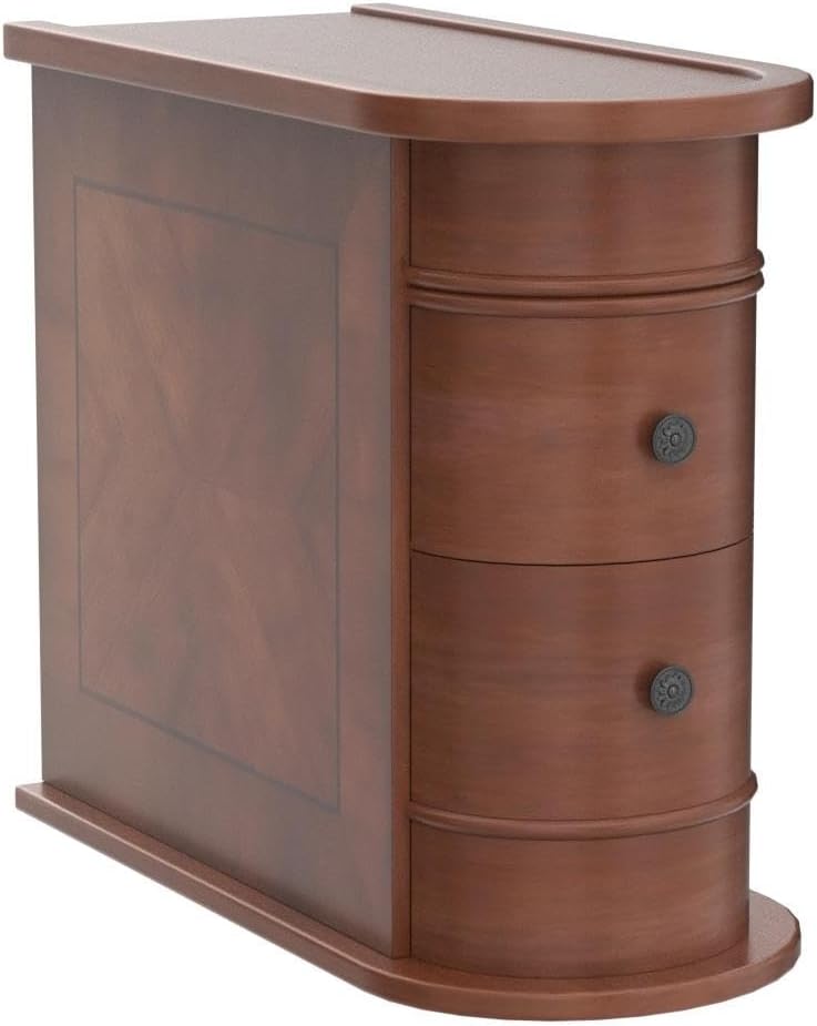 End Table, Sofa Side Table with Storage Brown