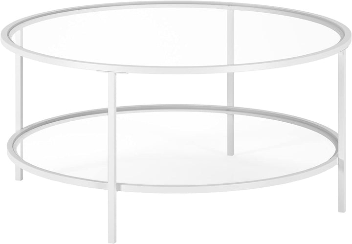 Elegant Round Coffee Table with Glass Top, Modern Design