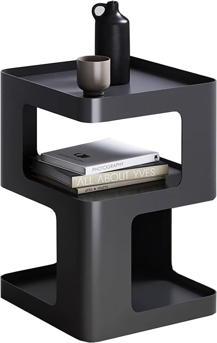 Side Table,Modern end Table,Black Metal nightstand