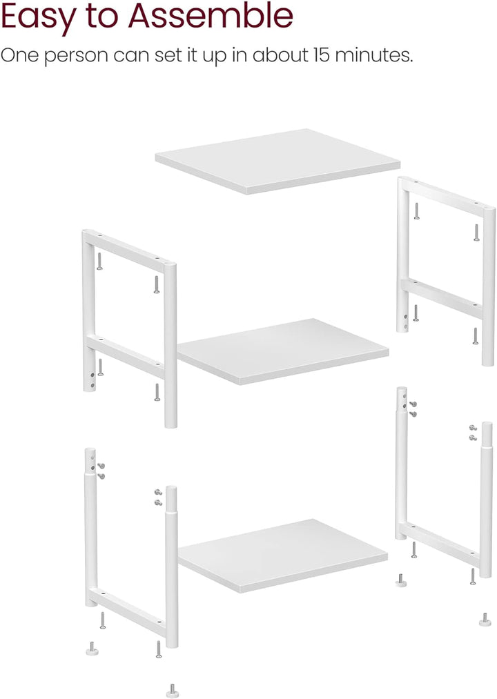 Side Table, Small End Table, Tall Nightstand White