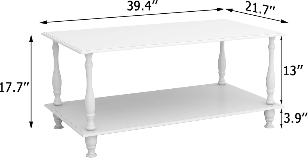 Elegant European White Coffee Table for Living Room, European White Coffee Table