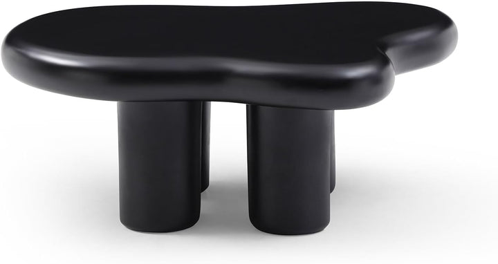 Modern Black Coffee Table, Fiberglass Cloud-Shape, 35.4''-black