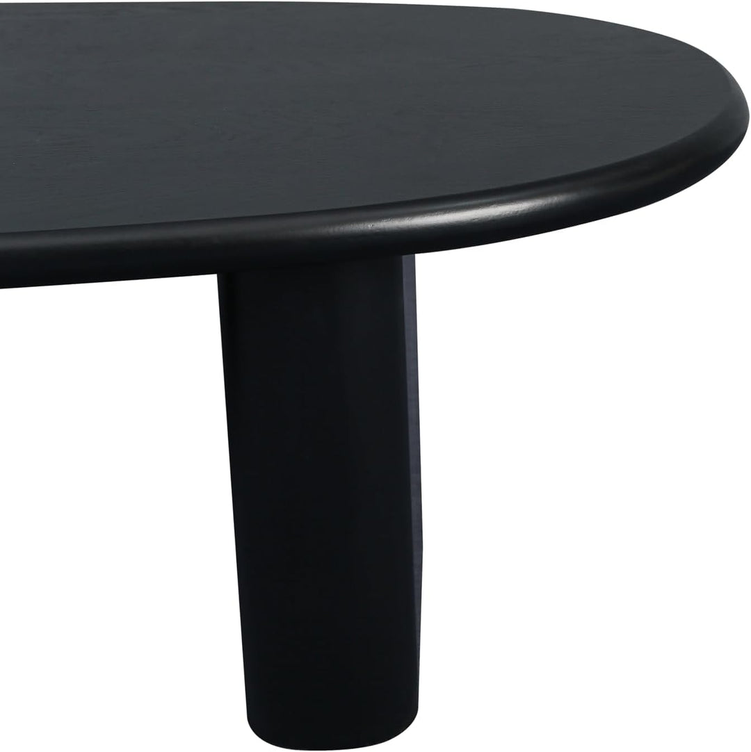 Oval Mid Century Modern Wood Coffee Table, Black