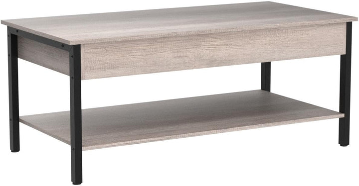 Lift Top Coffee Table with Hidden Storage, Wooden Lift-Up, Gray