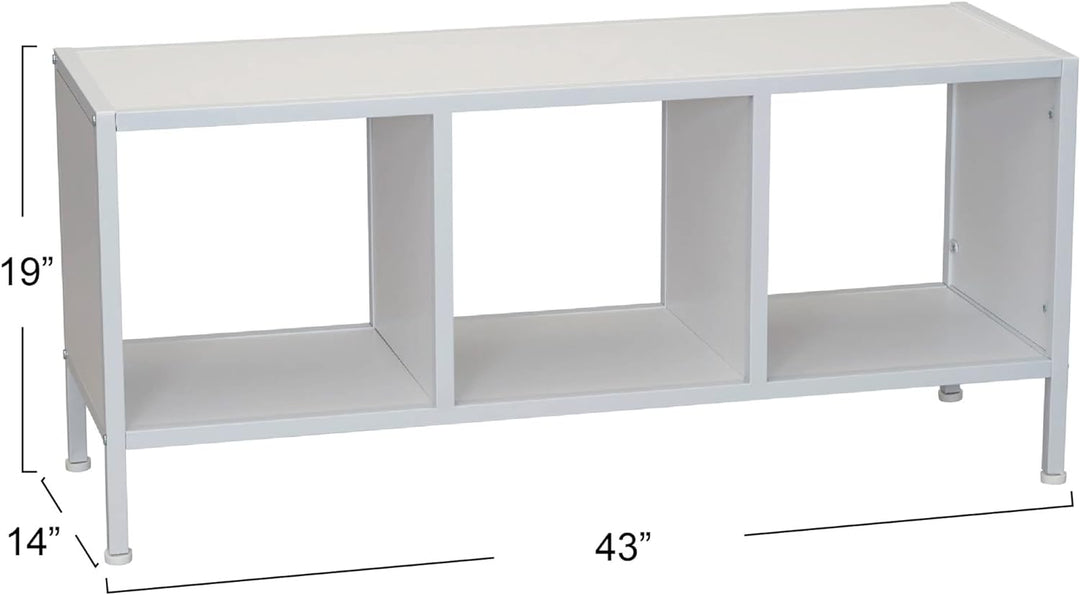 Jamestown TV Stand Coffee Table with Square Cube Storage, Scandinavian White