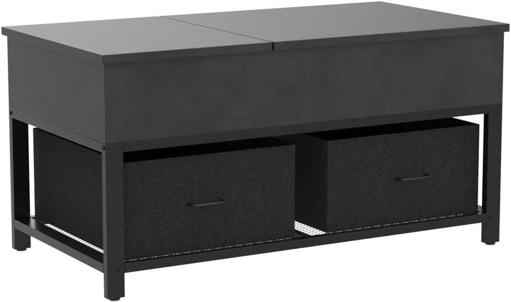 Lift Top Coffee Table with Storage, Modern Square Center Tables, Black