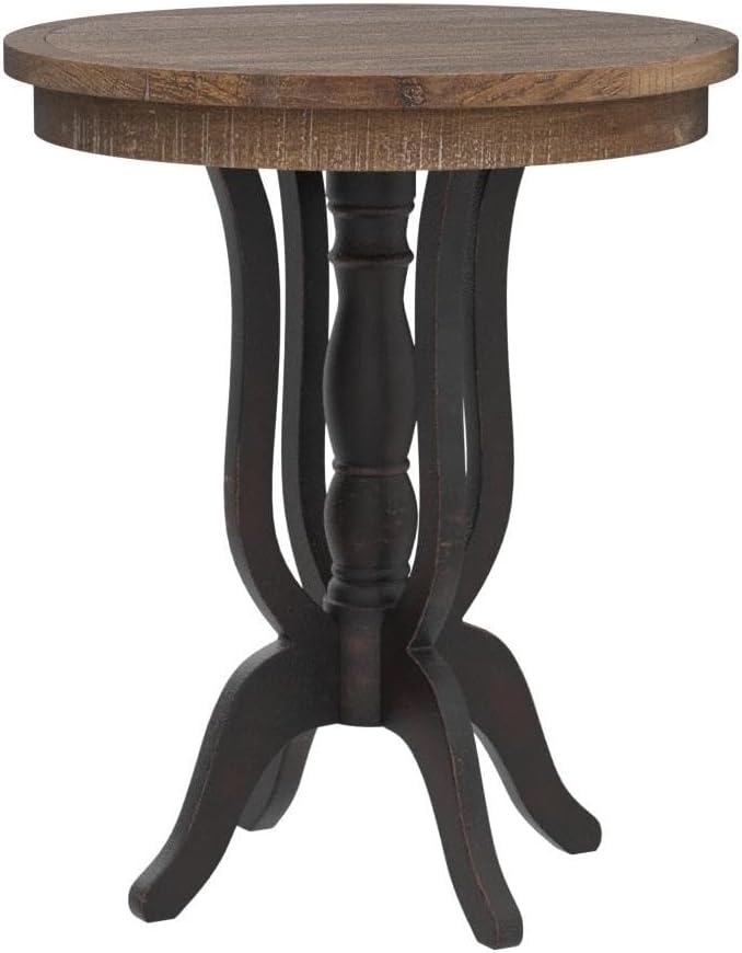 Rustic Accent End Table, Farmhouse Side Table, Black