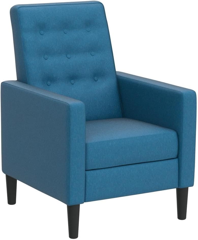 Fabric Recliner Chair Mid-Century Modern Blue