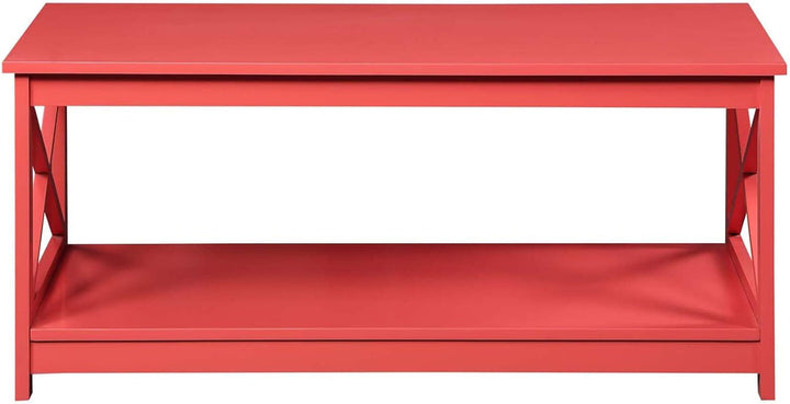 Convenience Concepts Oxford Coffee Table with Shelf, Coral