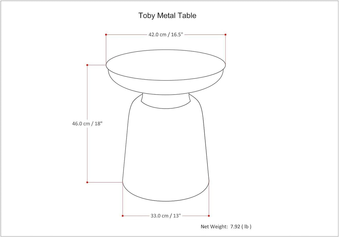 Toby Modern Industrial Metal Accent Side Table Antique