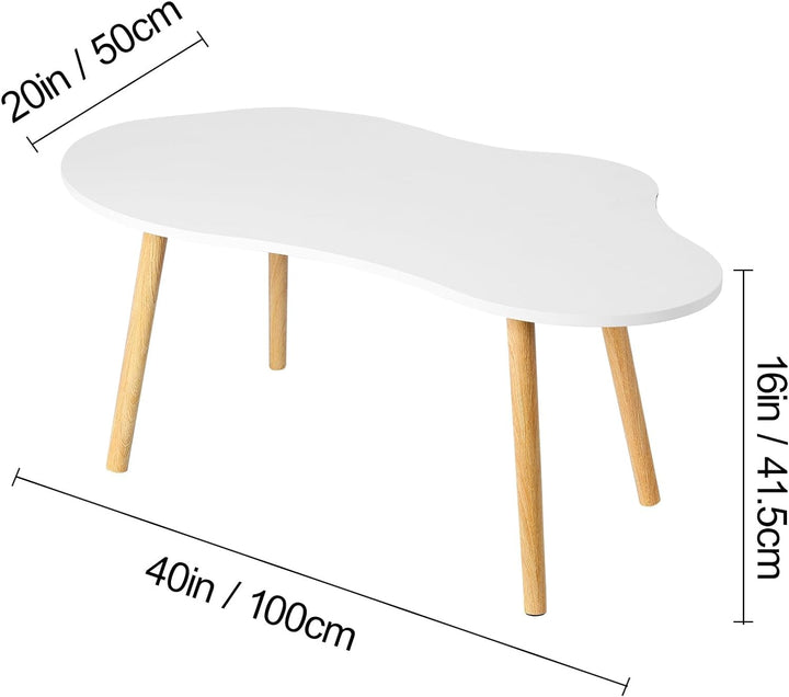 Small Cloud-Shaped Modern Minimalist Coffee Table, White