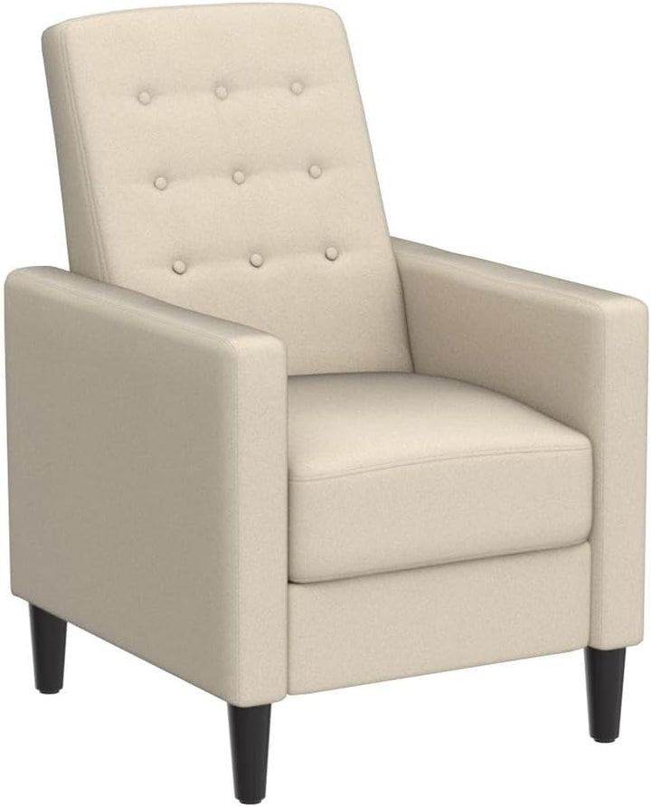 Fabric Recliner Chair Mid-Century Modern Beige