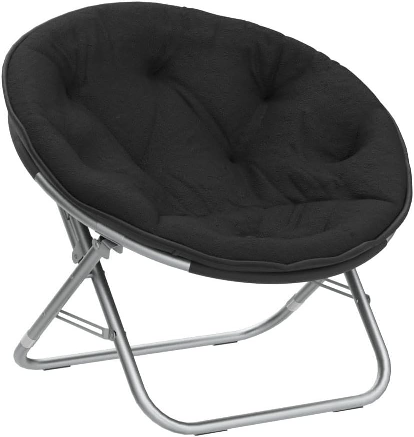 Urban Faux Fur Saucer Chair, One Size, Black