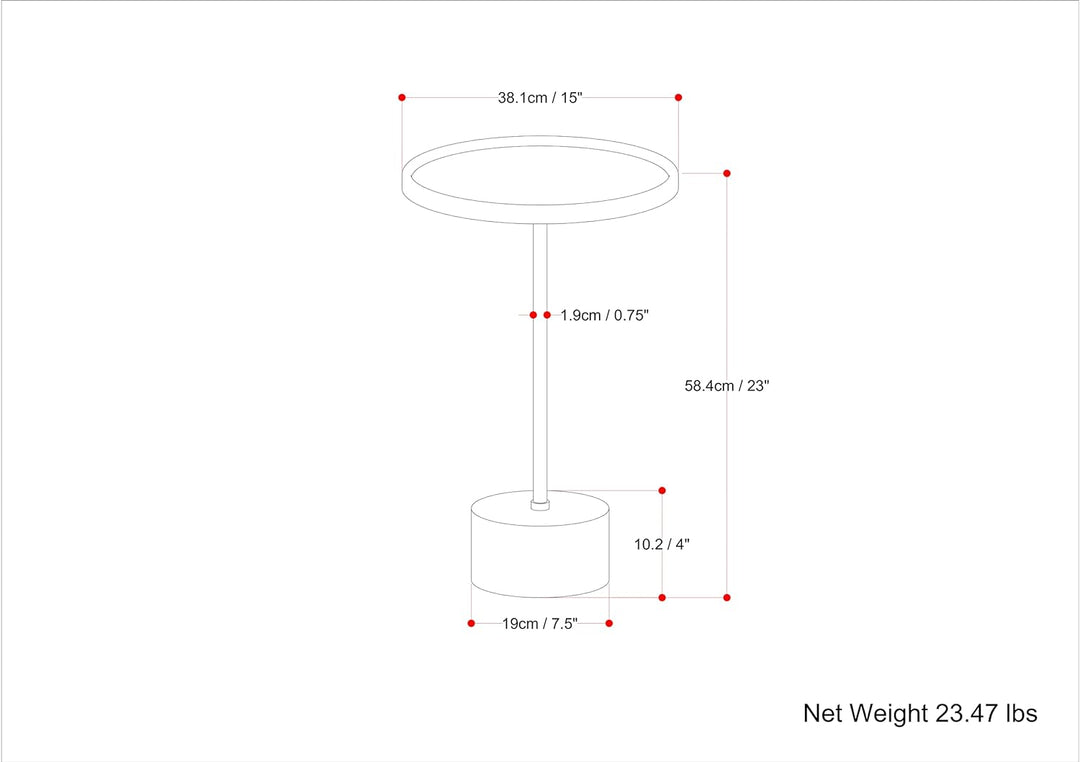 Becker 15" Metal Side Table Natural Living Room