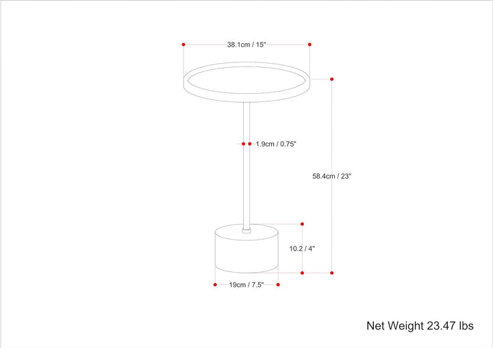 Becker 15" Metal Side Table Natural Living Room