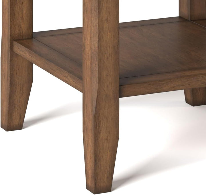 Acadian 19" Square Transitional End Table Brown