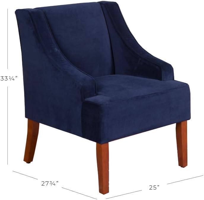 Swoop Arm Living-Room-Chairs, Velvet Navy