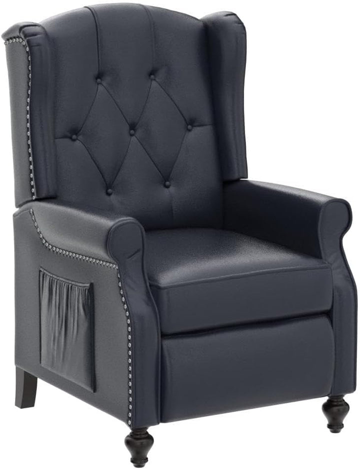 Wingback Recliner Chair, Heat Massage PU Leather Sofa