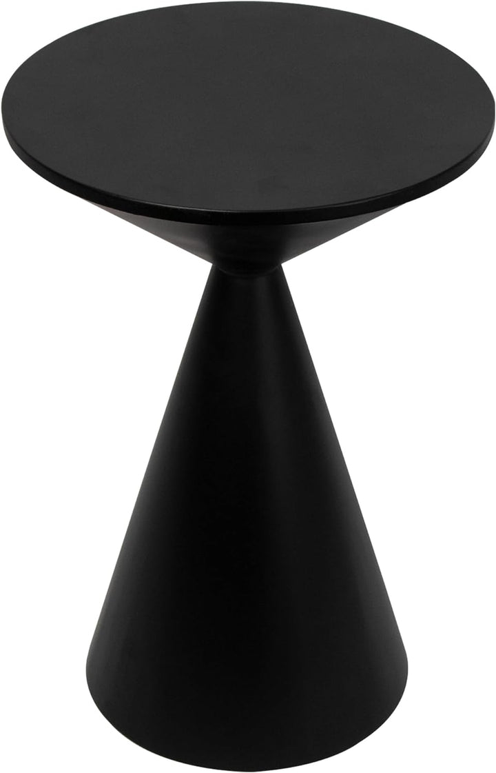 Small Drink Table, Round Martini Table, Drum End Table Side Table, Black