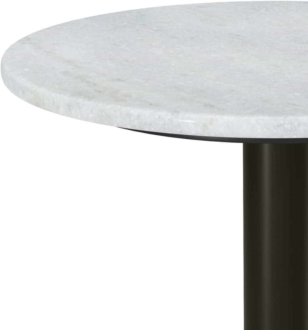 Evans Modern Metal Marble Side Table White