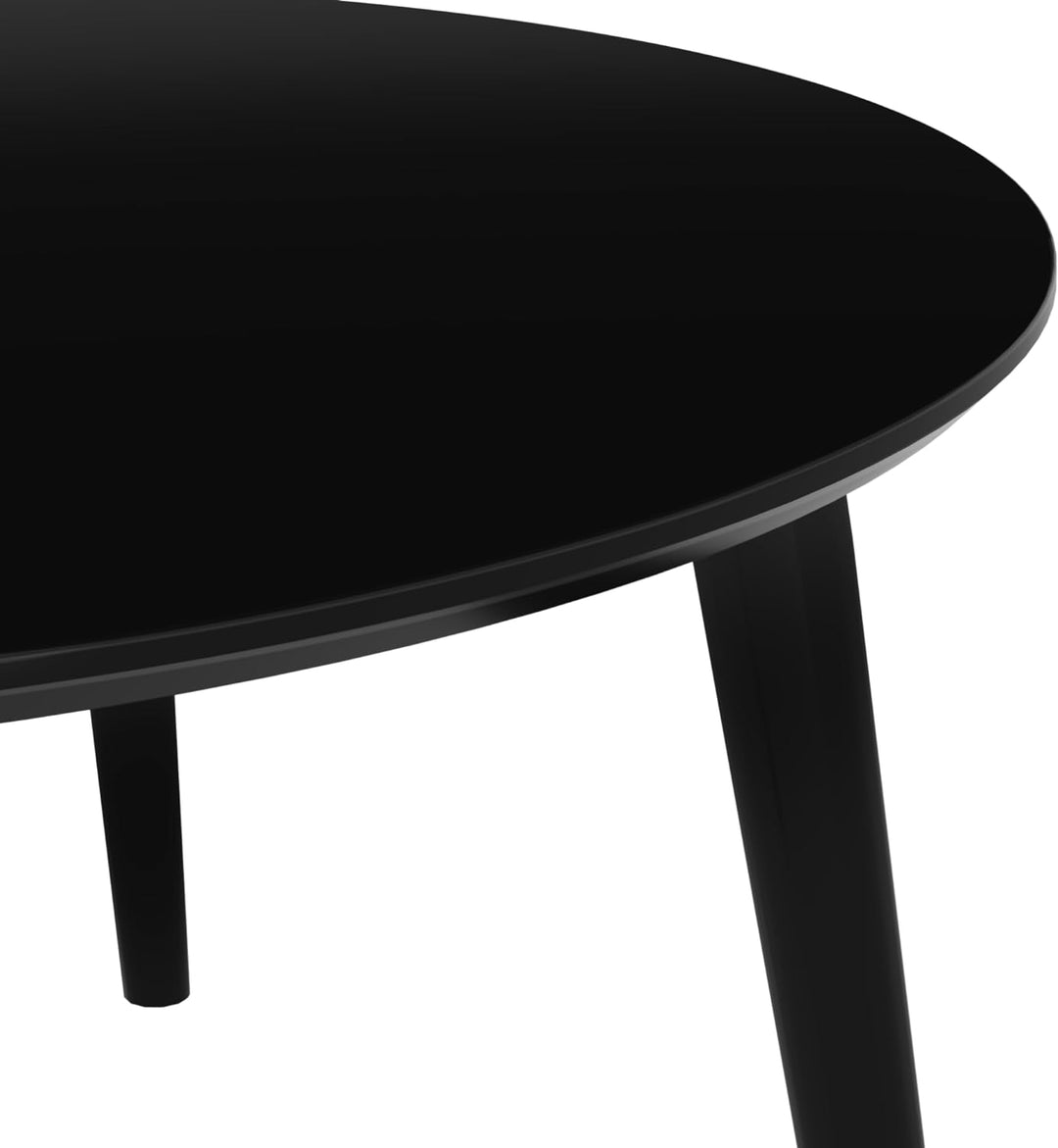 Stylish Mid-Century Modern Coffee Table, 36-Inch Round, Black