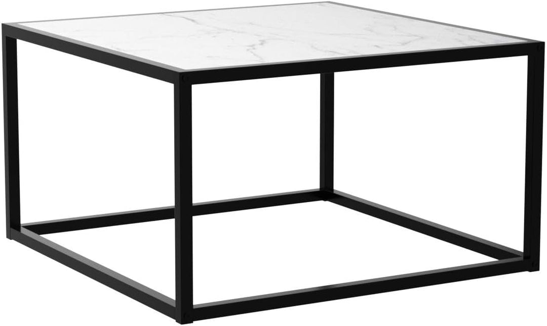 Marble Coffee Table, Small Square Center Table, Modern Design, White