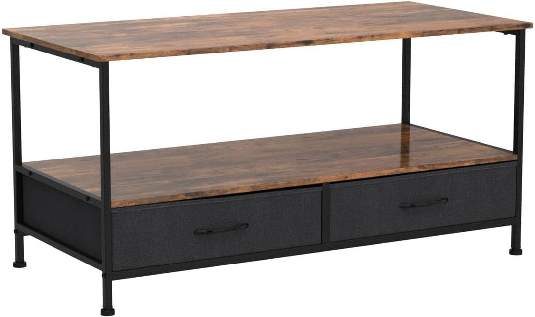 Stylish Mid-Century Modern Coffee Table, Storage, Wood & Metal