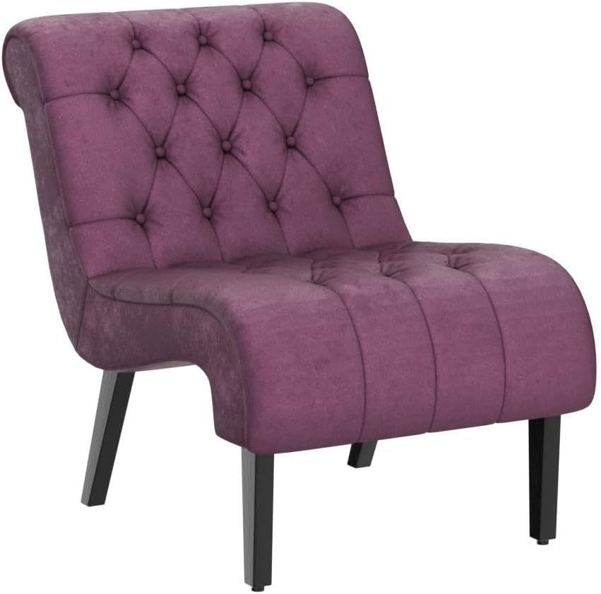 Comfy Velvet Accent Chair, Modern Lounge Chair Purple