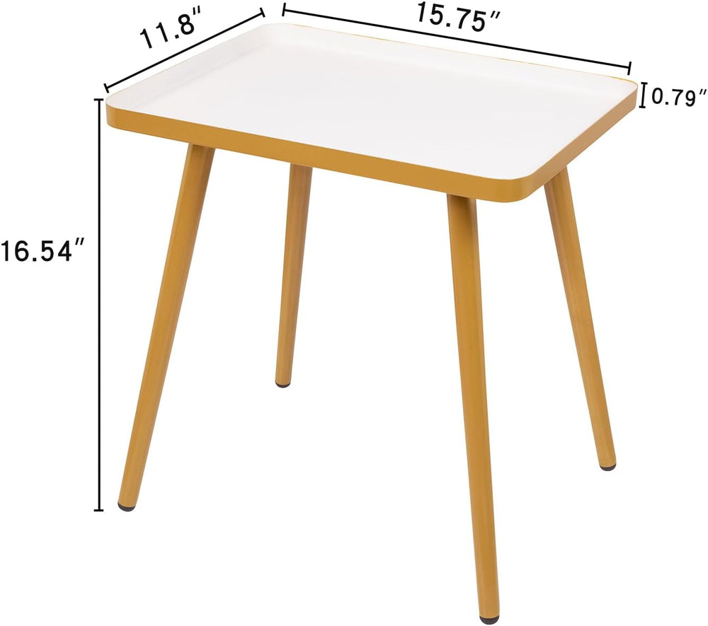 Yellow Side Table, Small End Table Accent Table Modern Bedside Table Waterproof Metal