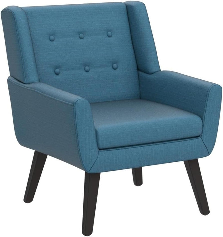 Button-Tufted Accent Chairs Lake Blue