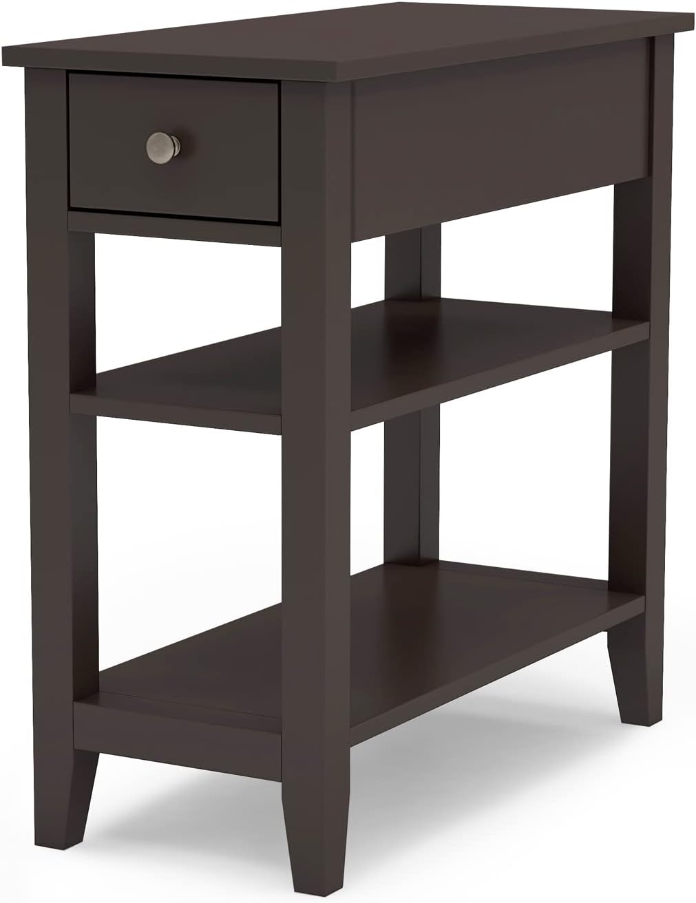 Side Table, Narrow End Table, 3-Tier Sofa End Table