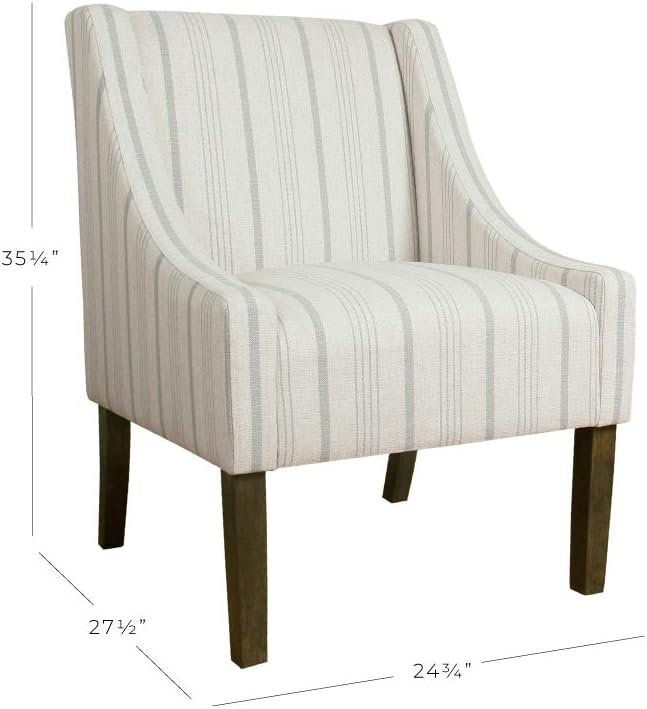 Modern Swoop Arm Accent Chair, Dove Grey