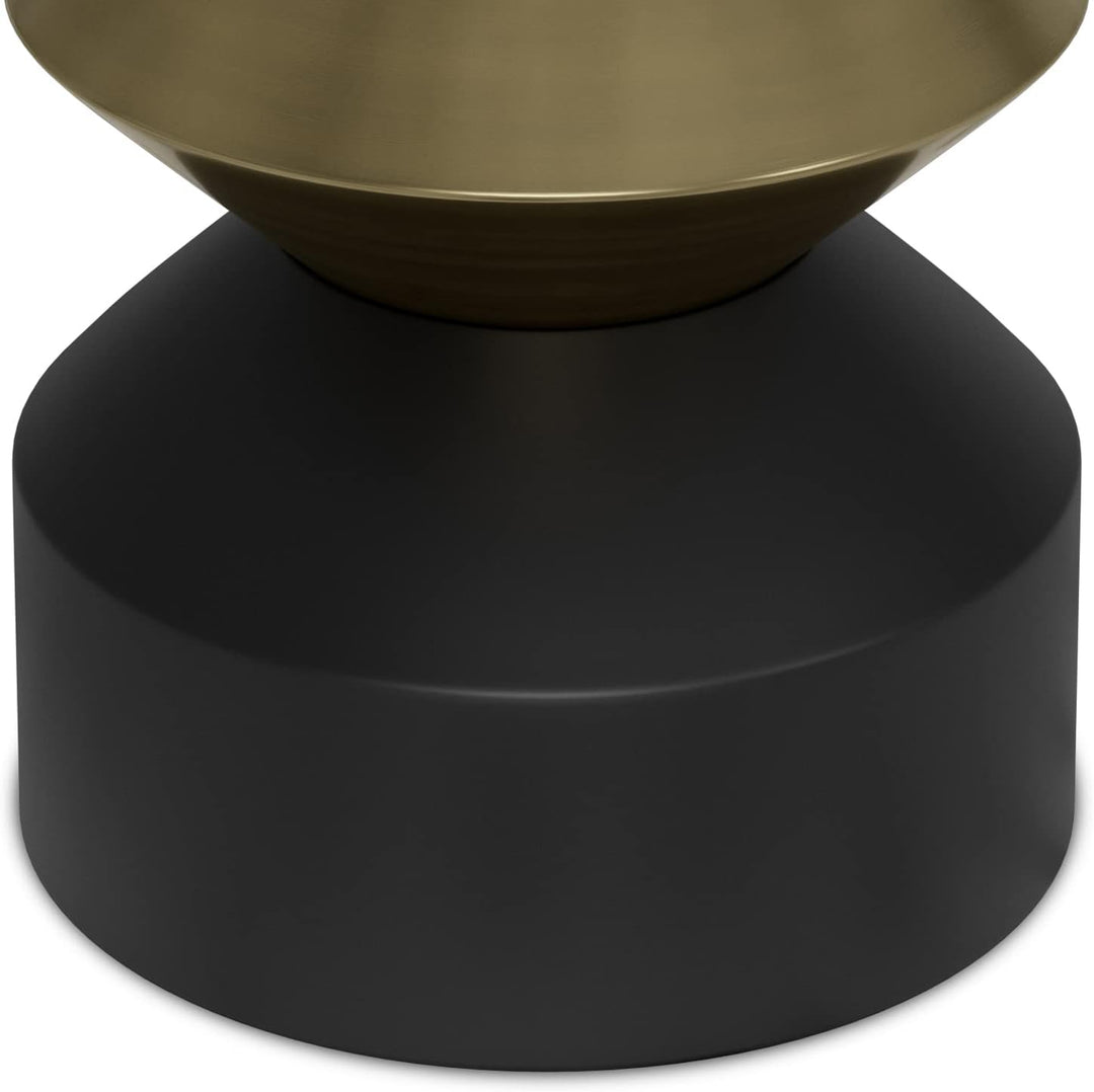 Miller 14" Modern Metal Side Table Black/Brass