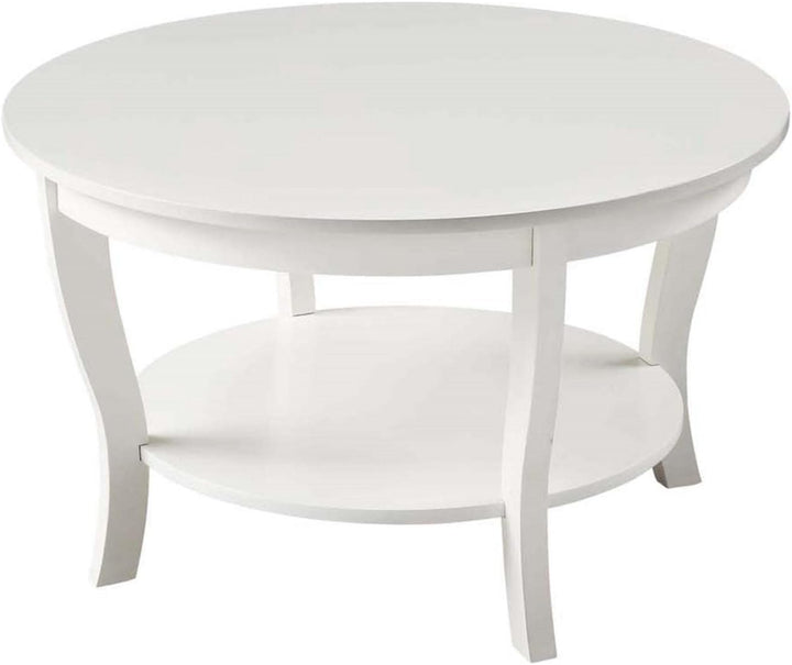 Convenience Concepts American Heritage Round Coffee Table, White