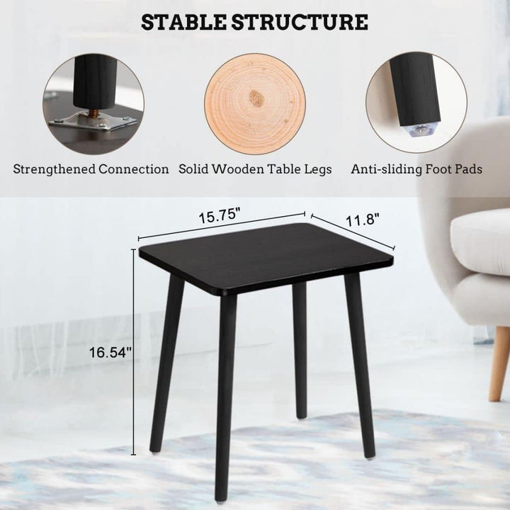 Black Modern Minimalist Wooden Accent Table Legs