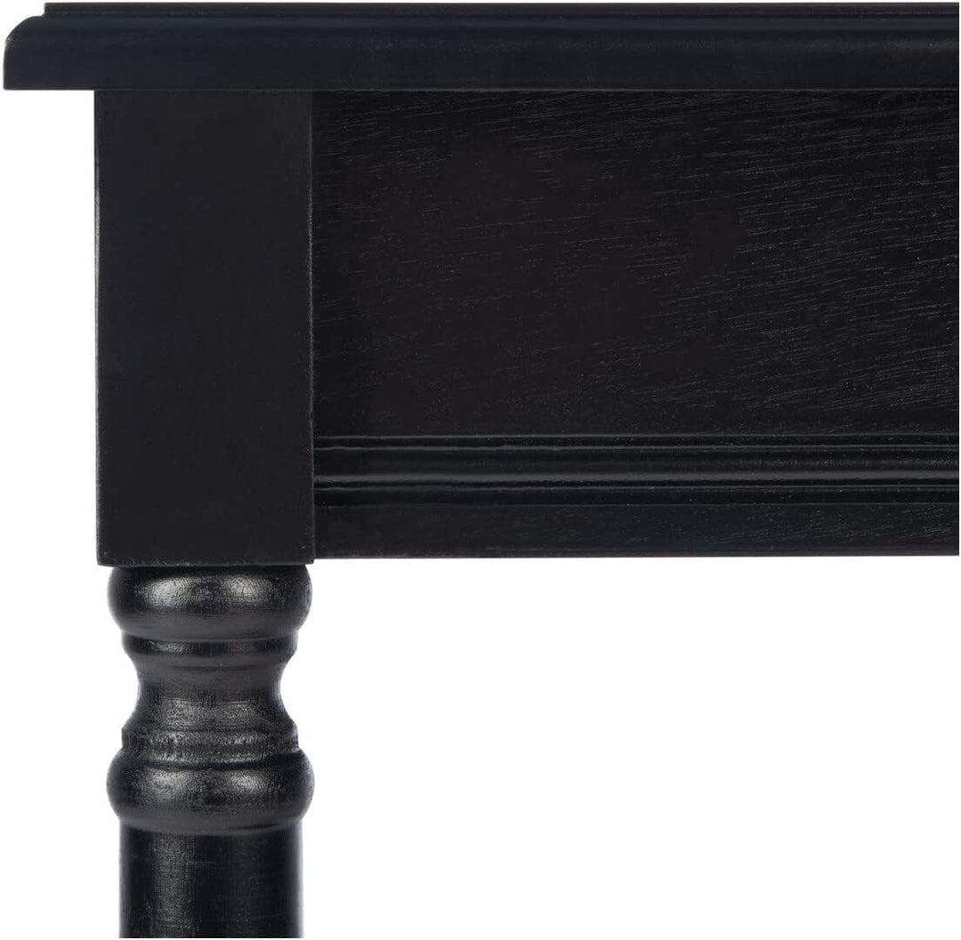 Home Collection Tinsley Black Square Bottom Shelf Round Accent Table