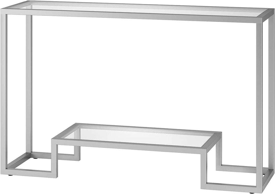 Rectangular Console Table, Entryway Accent Furniture, Satin Nickel