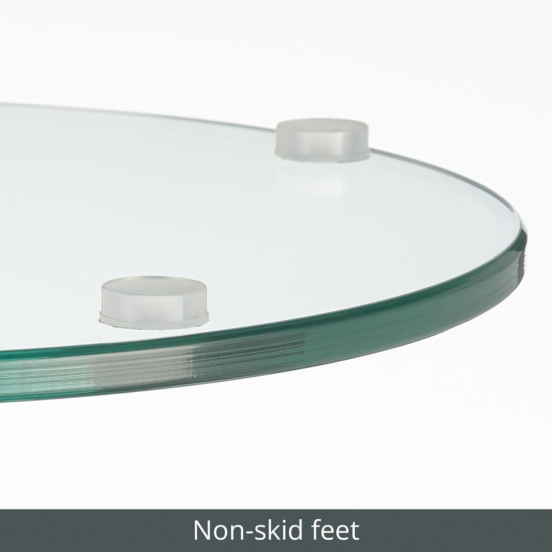 mDesignGlassTopSide/EndDrinkTable-Clear/Chrome