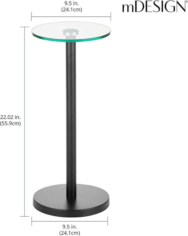 Glass Top Side Table - Modern Round Accent