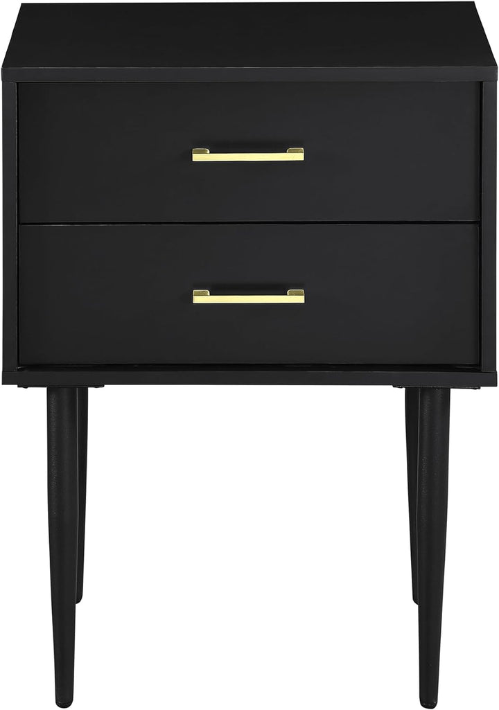 Olivia 2-Drawer Nightstand, Black