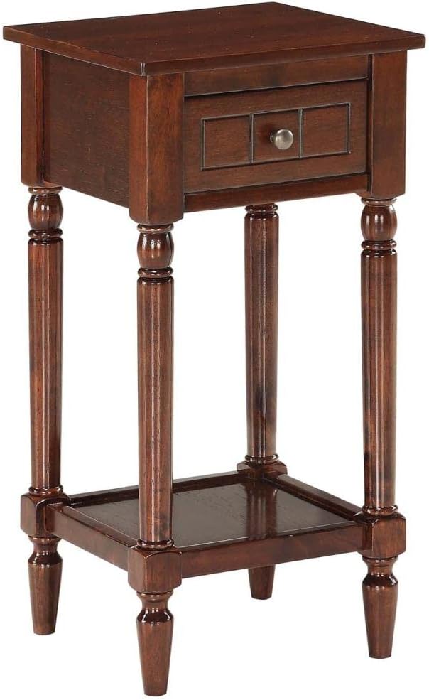 French Country Khloe 1 Drawer Accent Table, Espresso