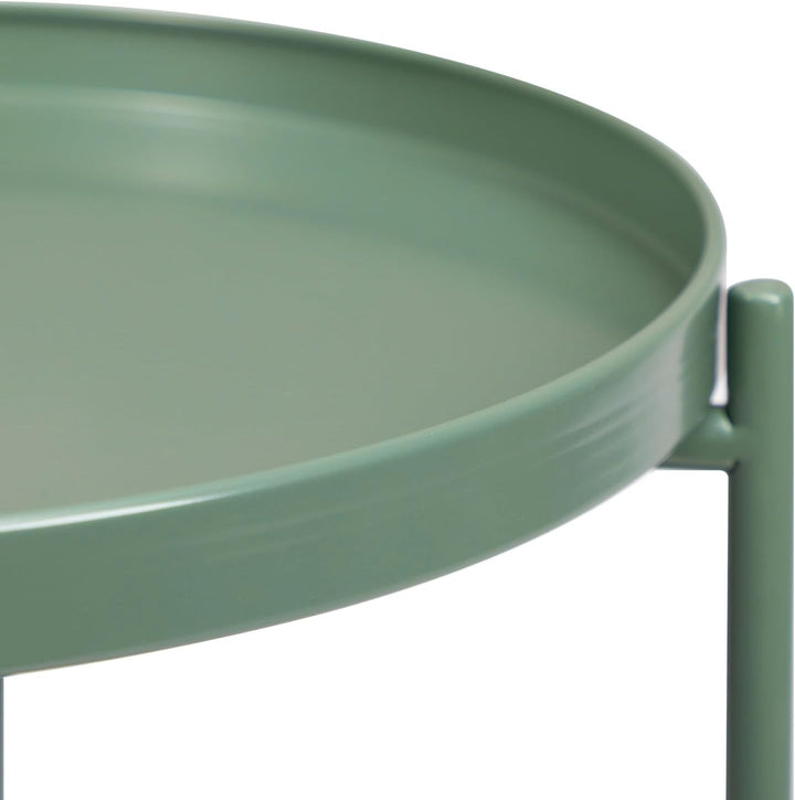 2-Tier Round Metal End Table, Matcha Green