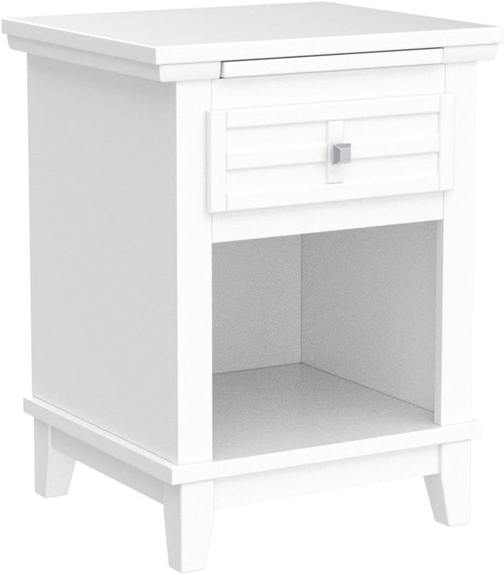 Classic Nightstand Drawer Pull-Out Tray White