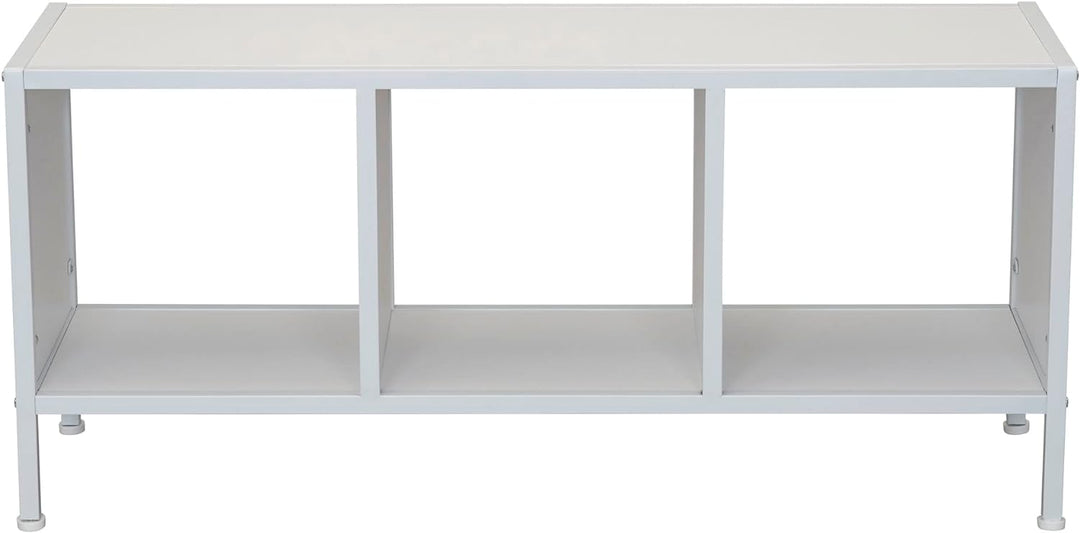 Jamestown TV Stand Coffee Table with Square Cube Storage, Scandinavian White