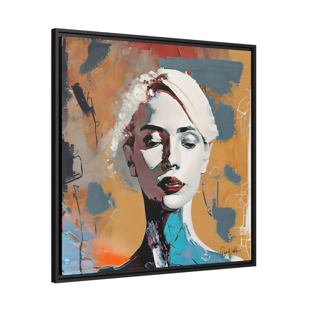 Woman Abstract Portrait - Canvas Wall Art with Frame by QueenNoble