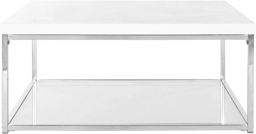 Safavieh Home Glam Coffee Table, White and Chrome